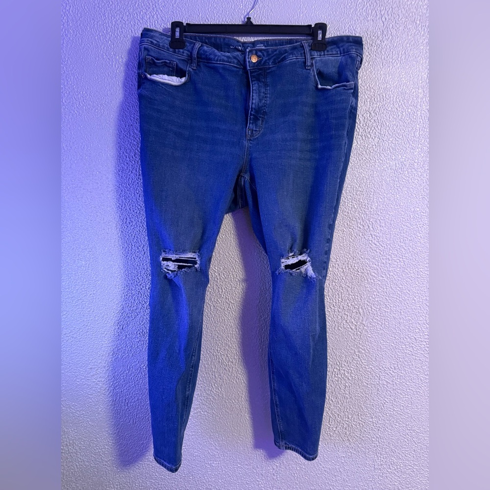 Old Navy Blue Distressed Super Skinny Jeans
